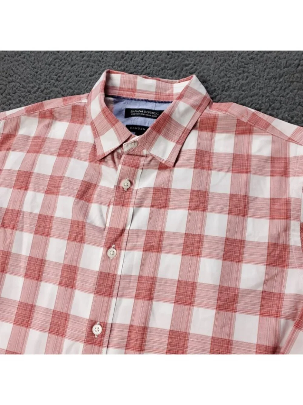 Banana Republic Wash Shirt Mens M Medium Long Sleeve Camden Fit Plaid Button